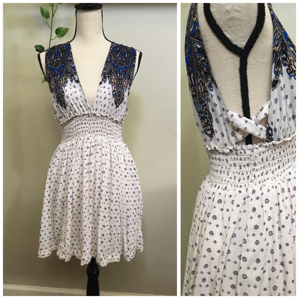 Free People Plunge Neck, Mini Dress - So Soft!